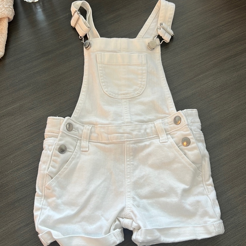 White overall shorts
